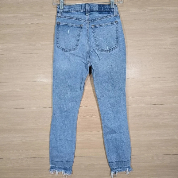 Abercrombie & Fitch Jeans Women 24/00R High Rise Mom‎ Stretch Denim Destroyed - Picture 10 of 14